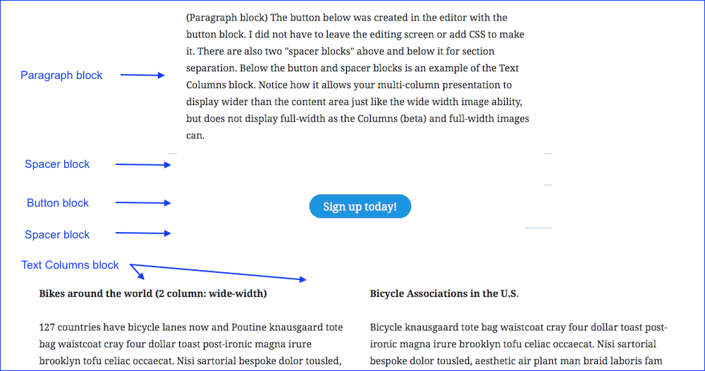 Gutenberg layout elements block